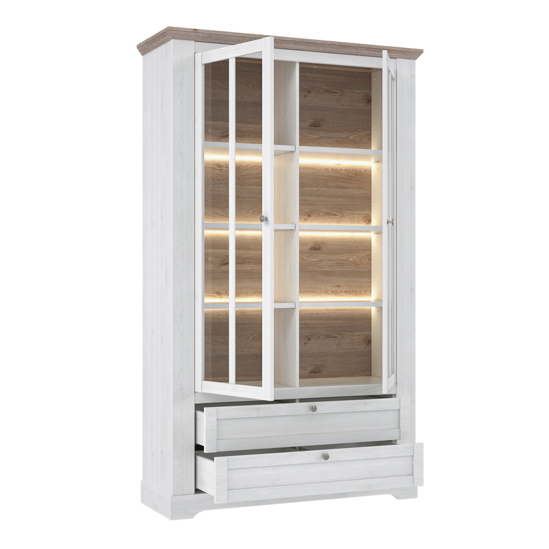 Illoppa Display Cabinet in Snowy Oak/Oak Nelson — detail view