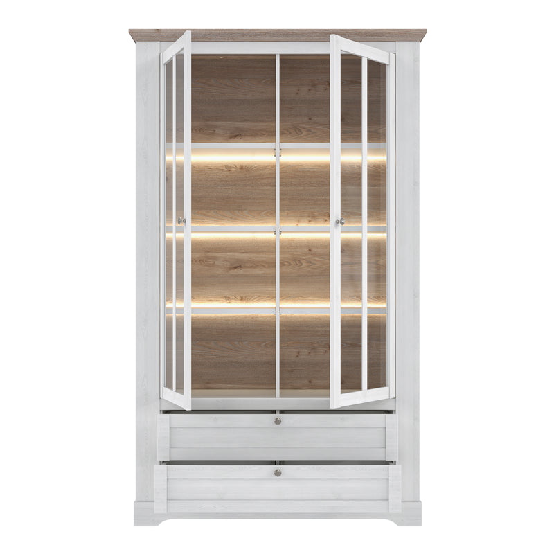 Illoppa Display Cabinet in Snowy Oak/Oak Nelson — alternative angle