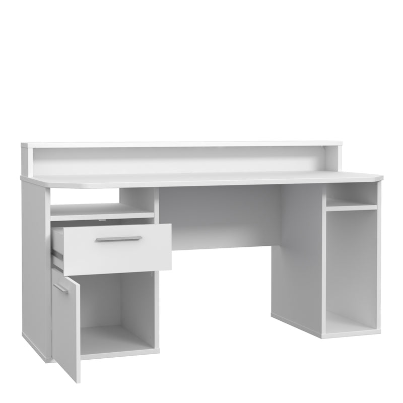 Tezaur White Gaming Desk with Colour Changing LED — detail view