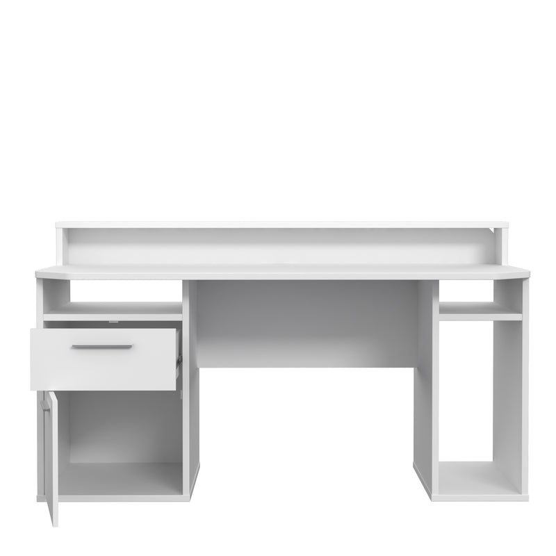 Tezaur White Gaming Desk with Colour Changing LED — alternative angle