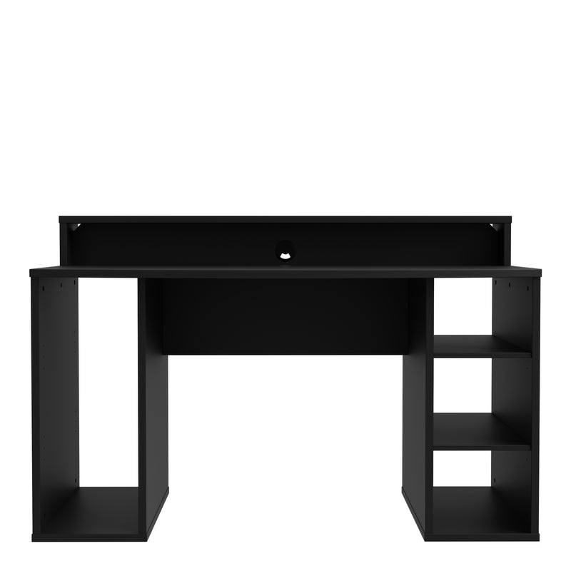 Tezaur Black Gaming Desk with Colour Changing LED — side angle