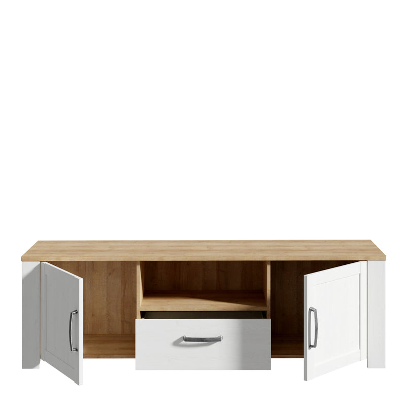 Bohol TV Unit inc. LED Light in Riviera Oak/White — alternative angle