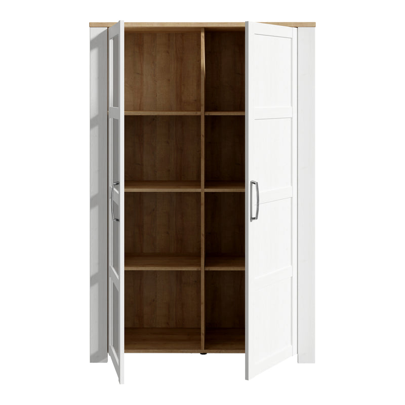 Bohol Display Cabinet inc. 2x LED Lights in Riviera Oak/White — alternative angle