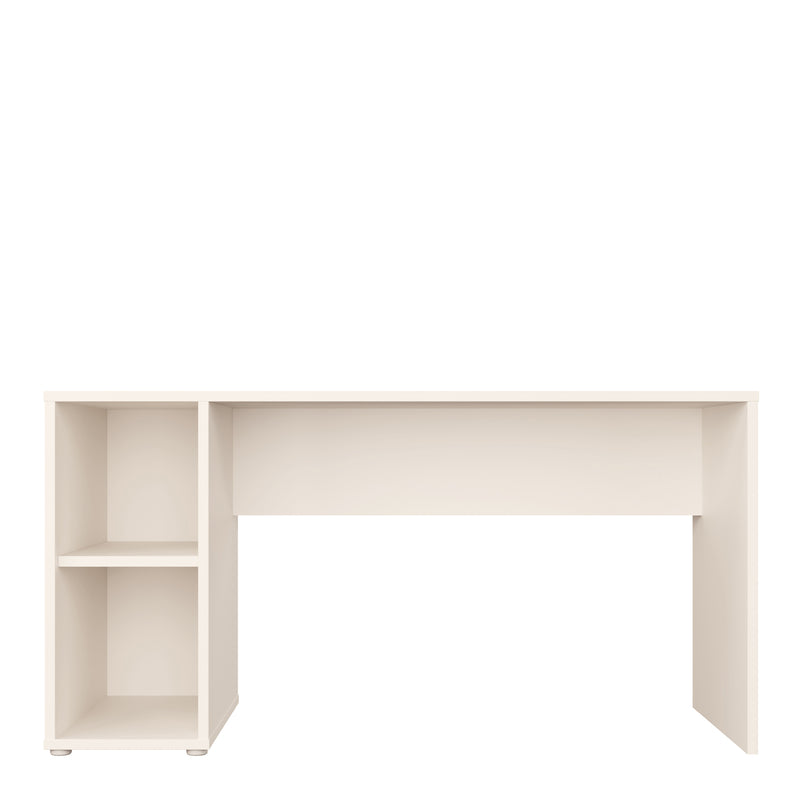 Alice Springs Desk with Open Shelf Storage in Sand — side angle