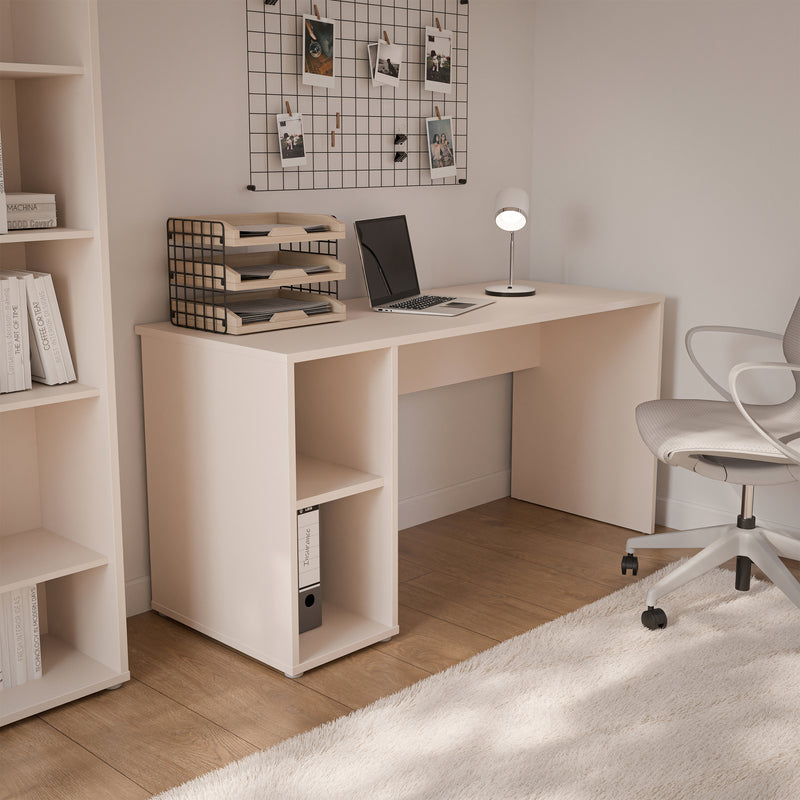 Alice Springs Desk with Open Shelf Storage in Sand — view