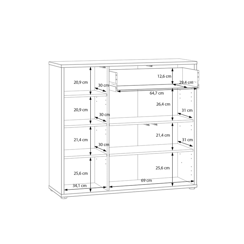 Alice Springs Shoe Cabinet with 3 Doors Push — view 11