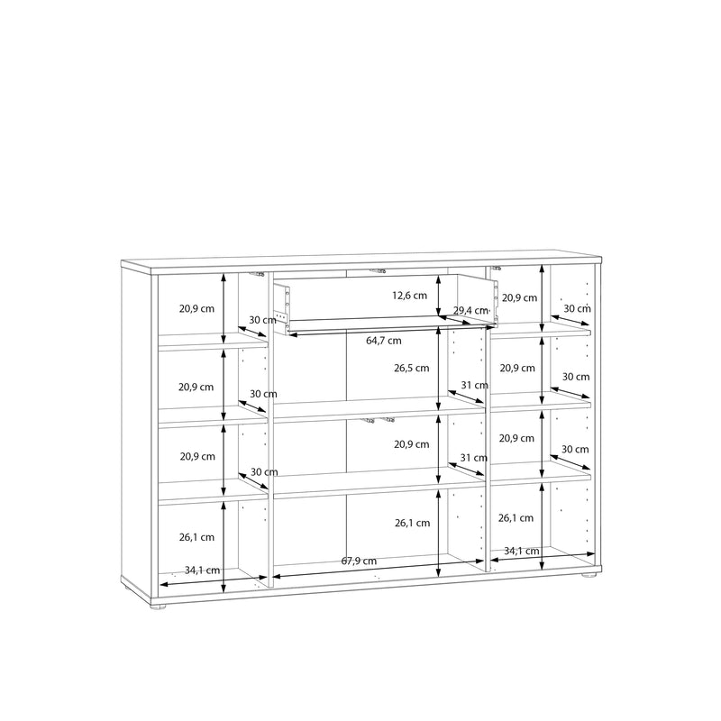 Alice Springs Shoe Cabinet with 4 Doors Push — view 11