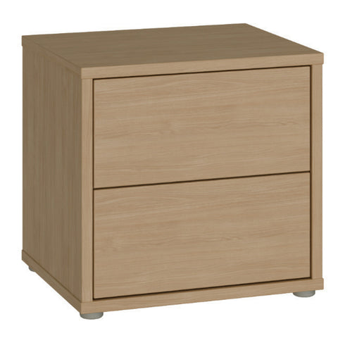 Alice Springs Low Bedside Cabinet with 2 Drawers Push — front view