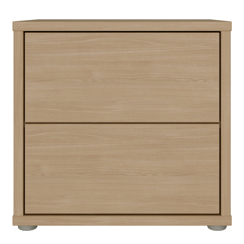 Alice Springs Low Bedside Cabinet with 2 Drawers Push — side angle