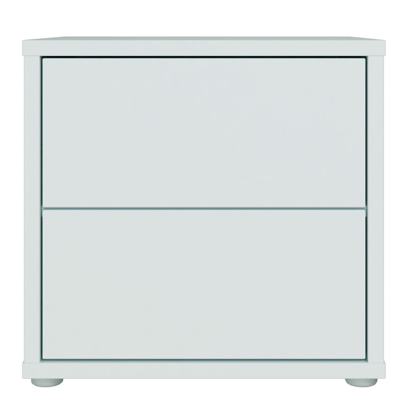 Alice Springs Low Bedside Cabinet with 2 Drawers Push — side angle