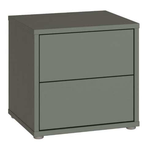 Alice Springs Low Bedside Cabinet with 2 Drawers Push — front view