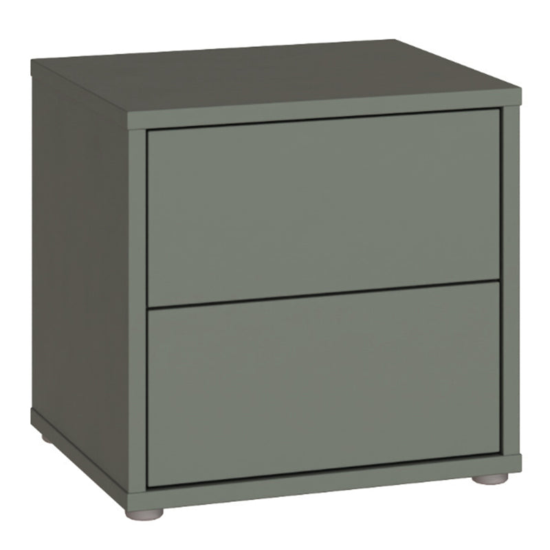 Alice Springs Low Bedside Cabinet with 2 Drawers Push — front view