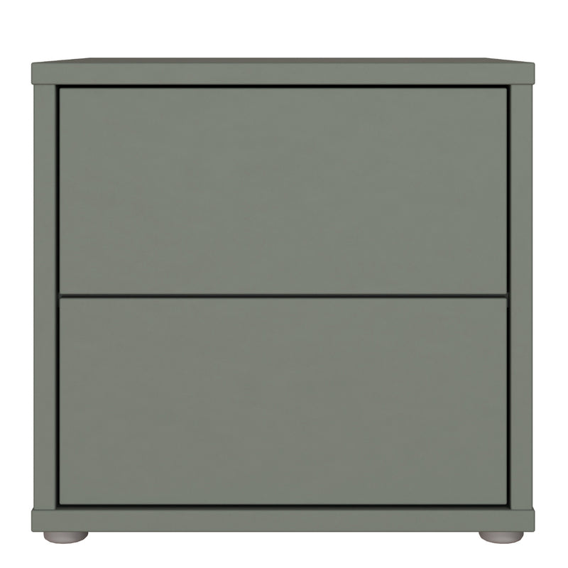 Alice Springs Low Bedside Cabinet with 2 Drawers Push — side angle