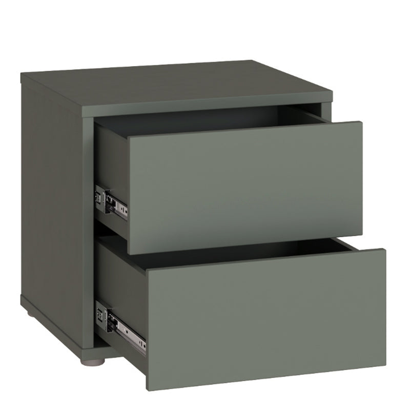 Alice Springs Low Bedside Cabinet with 2 Drawers Push — alternative angle