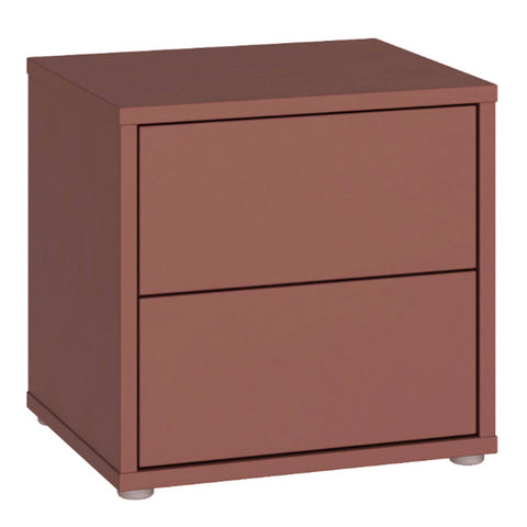 Alice Springs Low Bedside Cabinet with 2 Drawers Push — front view