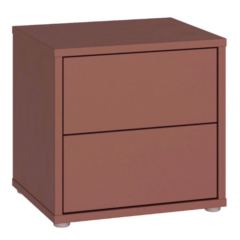 Alice Springs Low Bedside Cabinet with 2 Drawers Push — front view