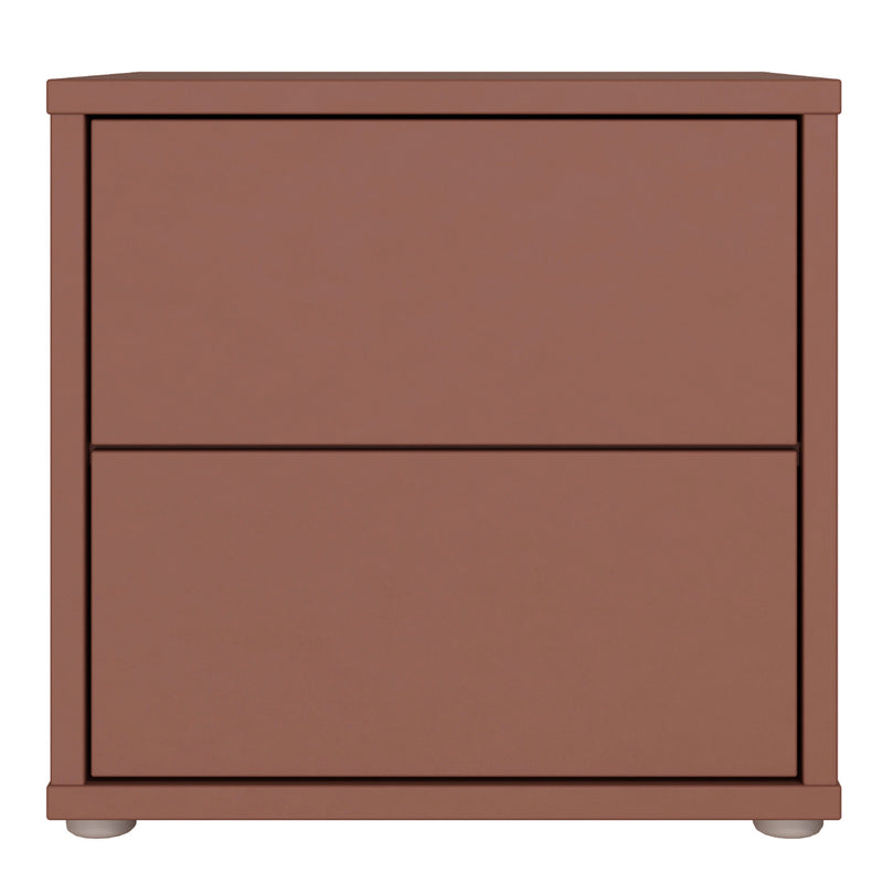 Alice Springs Low Bedside Cabinet with 2 Drawers Push — side angle
