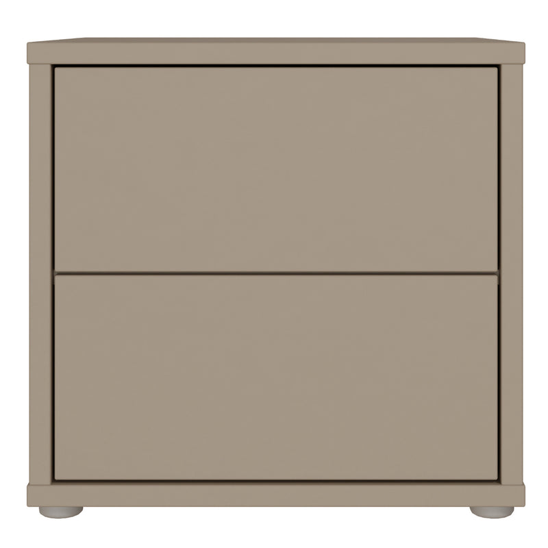 Alice Springs Low Bedside Cabinet with 2 Drawers Push — side angle