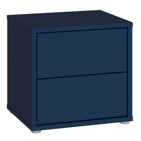 Alice Springs Low Bedside Cabinet with 2 Drawers Push — front view