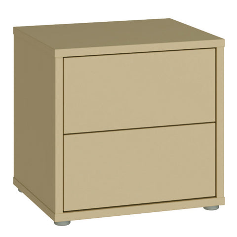 Alice Springs Low Bedside Cabinet with 2 Drawers Push — front view