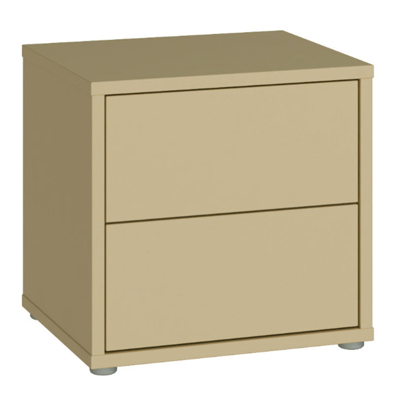 Alice Springs Low Bedside Cabinet with 2 Drawers Push — front view