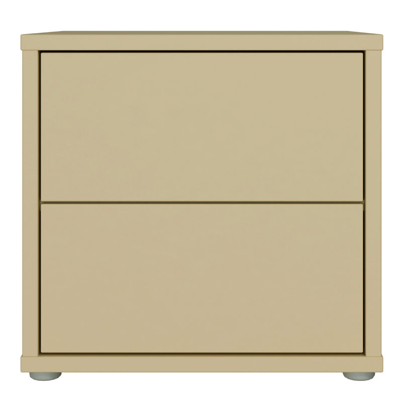 Alice Springs Low Bedside Cabinet with 2 Drawers Push — side angle