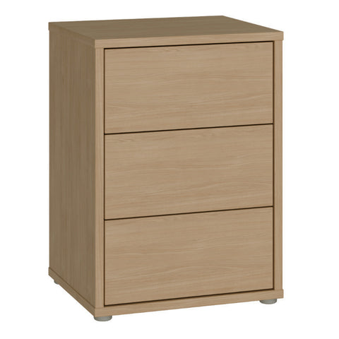 Alice Springs Bedside Cabinet with 3 Drawers Push — front view