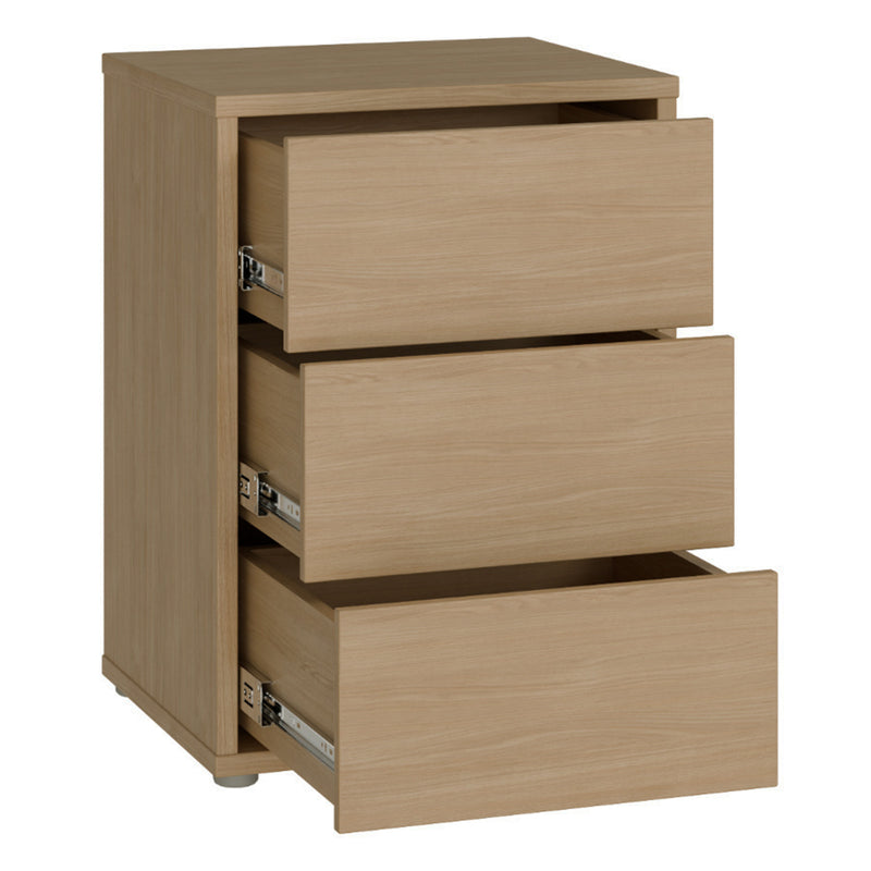 Alice Springs Bedside Cabinet with 3 Drawers Push — alternative angle