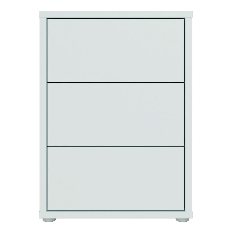 Alice Springs Bedside Cabinet with 3 Drawers Push — side angle