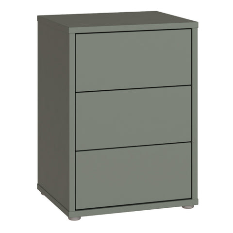 Alice Springs Bedside Cabinet with 3 Drawers Push — front view
