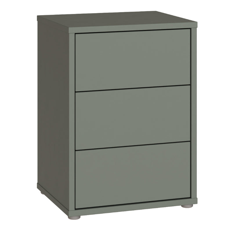 Alice Springs Bedside Cabinet with 3 Drawers Push — front view