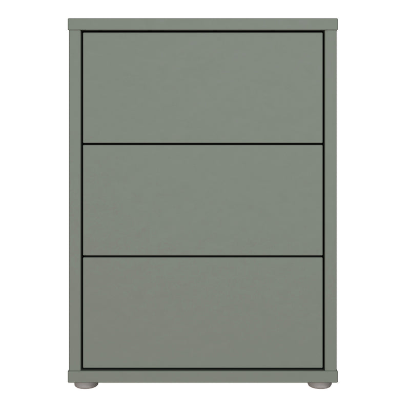 Alice Springs Bedside Cabinet with 3 Drawers Push — side angle