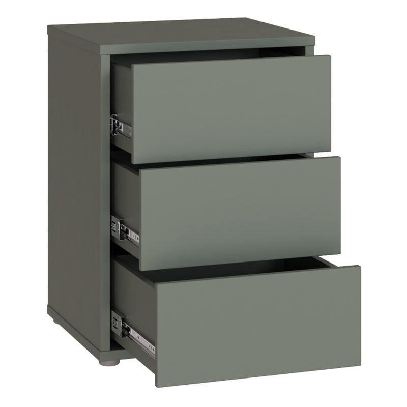 Alice Springs Bedside Cabinet with 3 Drawers Push — alternative angle