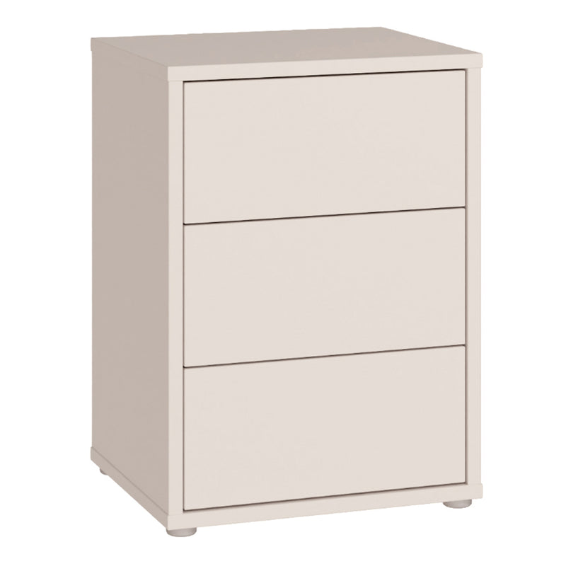 Alice Springs Bedside Cabinet with 3 Drawers Push — front view
