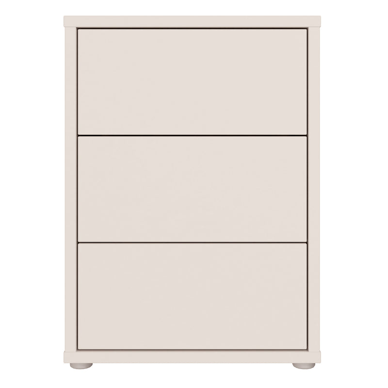 Alice Springs Bedside Cabinet with 3 Drawers Push — side angle