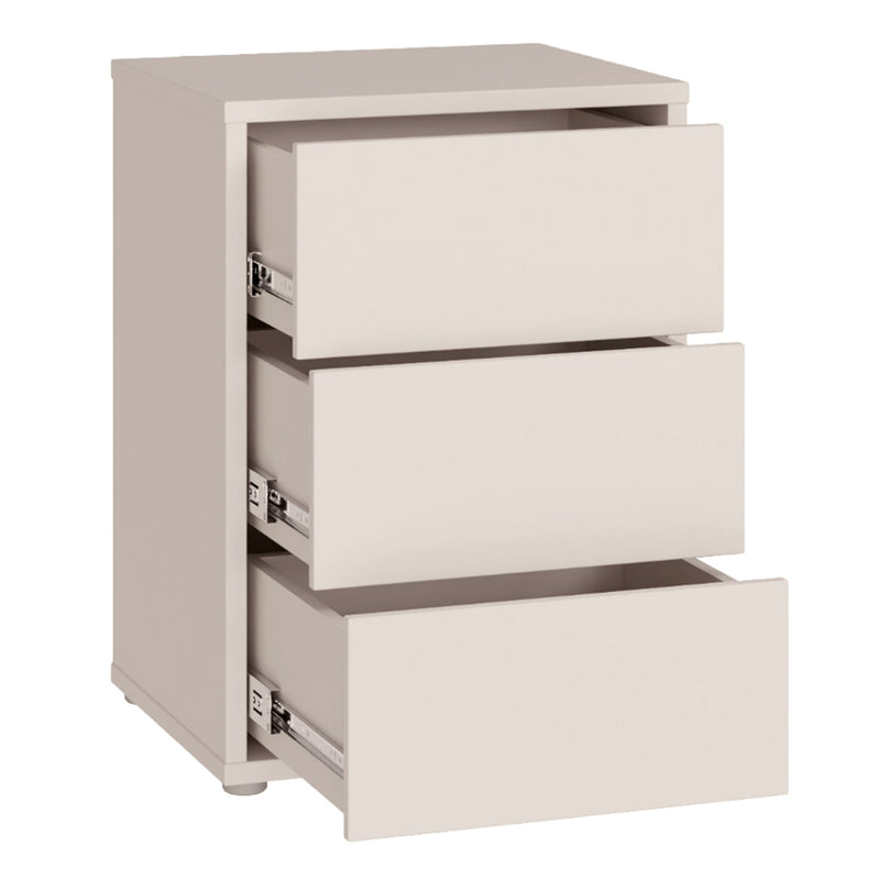Alice Springs Bedside Cabinet with 3 Drawers Push — alternative angle