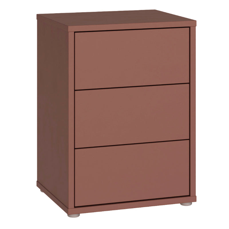 Alice Springs Bedside Cabinet with 3 Drawers Push — front view