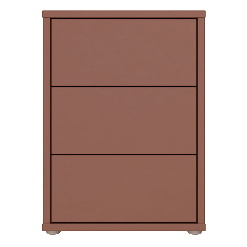 Alice Springs Bedside Cabinet with 3 Drawers Push — side angle