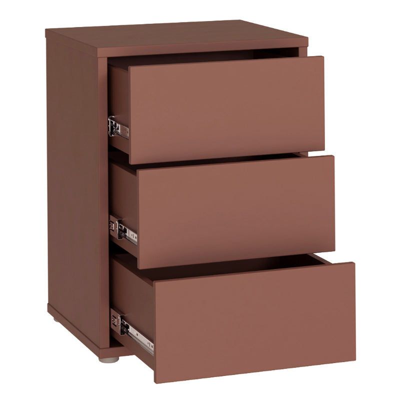 Alice Springs Bedside Cabinet with 3 Drawers Push — alternative angle
