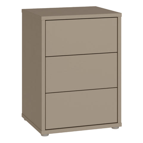Alice Springs Bedside Cabinet with 3 Drawers Push — front view