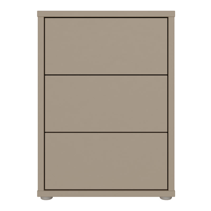 Alice Springs Bedside Cabinet with 3 Drawers Push — side angle