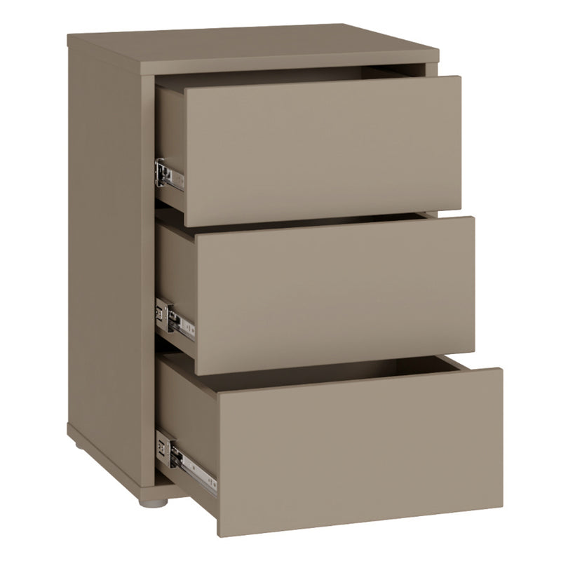 Alice Springs Bedside Cabinet with 3 Drawers Push — alternative angle