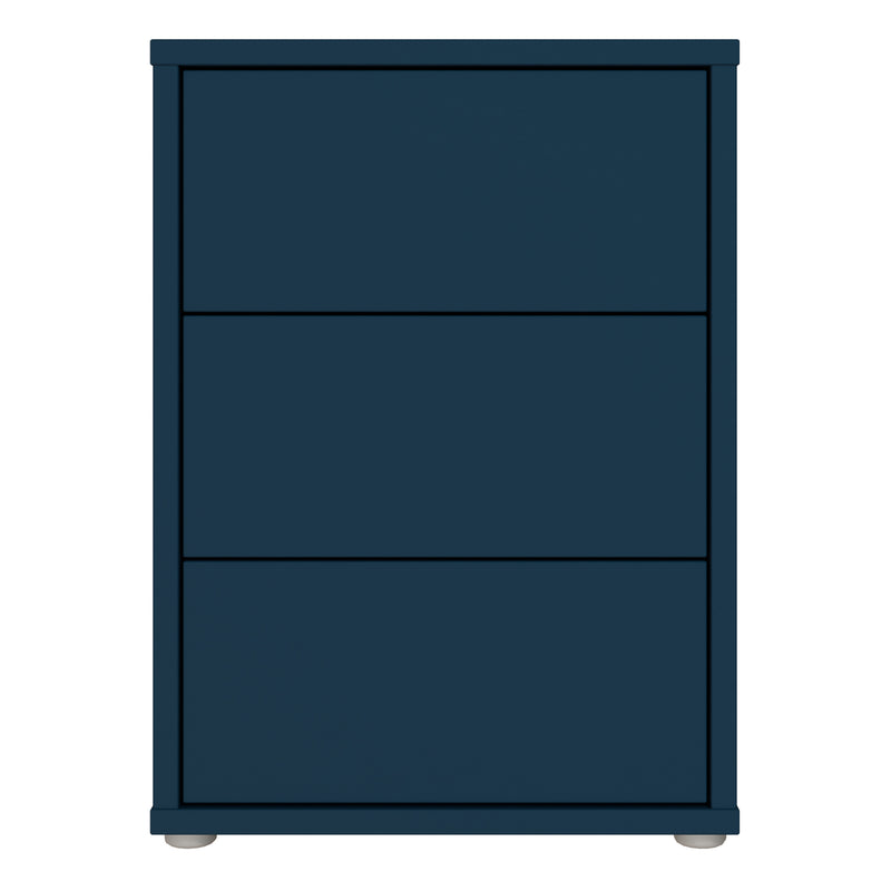 Alice Springs Bedside Cabinet with 3 Drawers Push — side angle