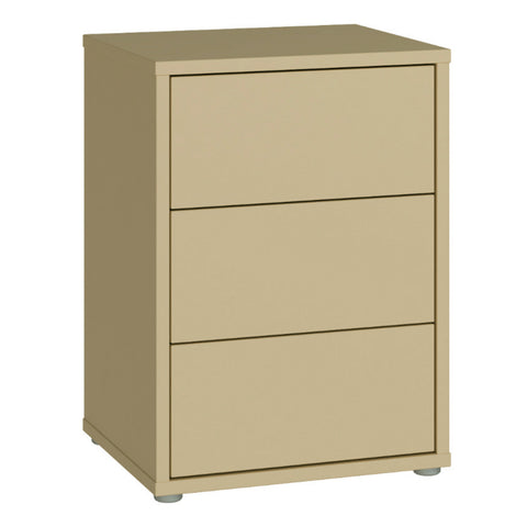 Alice Springs Bedside Cabinet with 3 Drawers Push — front view