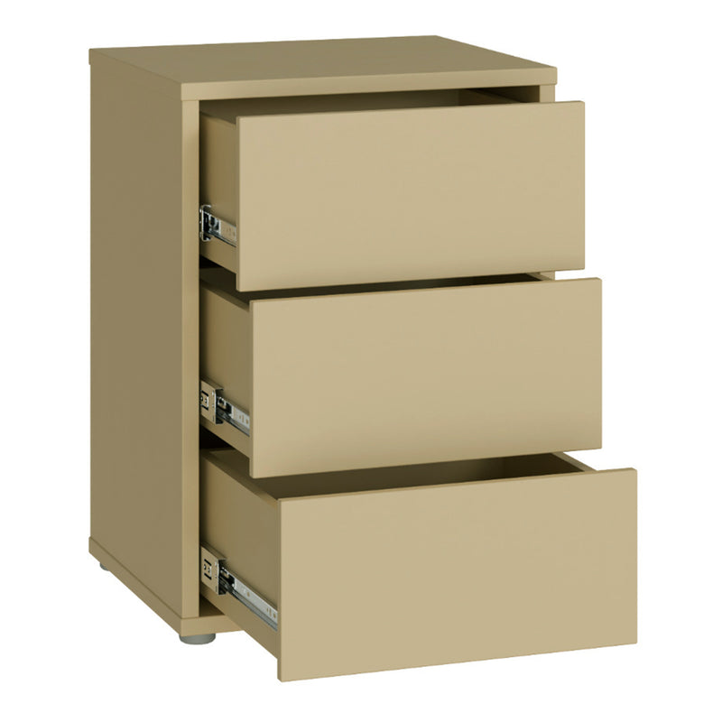 Alice Springs Bedside Cabinet with 3 Drawers Push — alternative angle