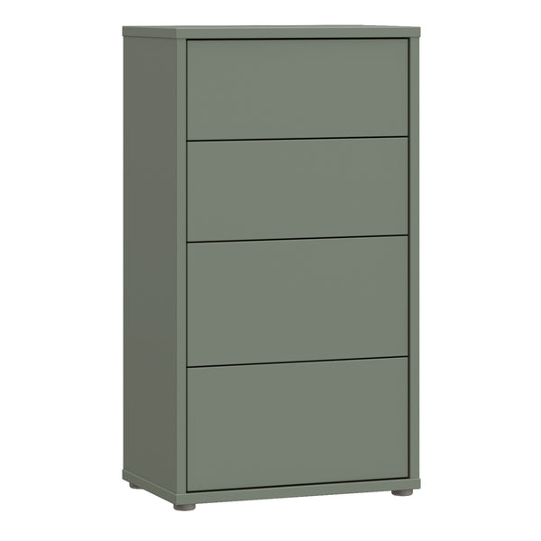 Alice Springs Tall 4 Drawer Chest with Push-to-Open Drawers in Sage Green