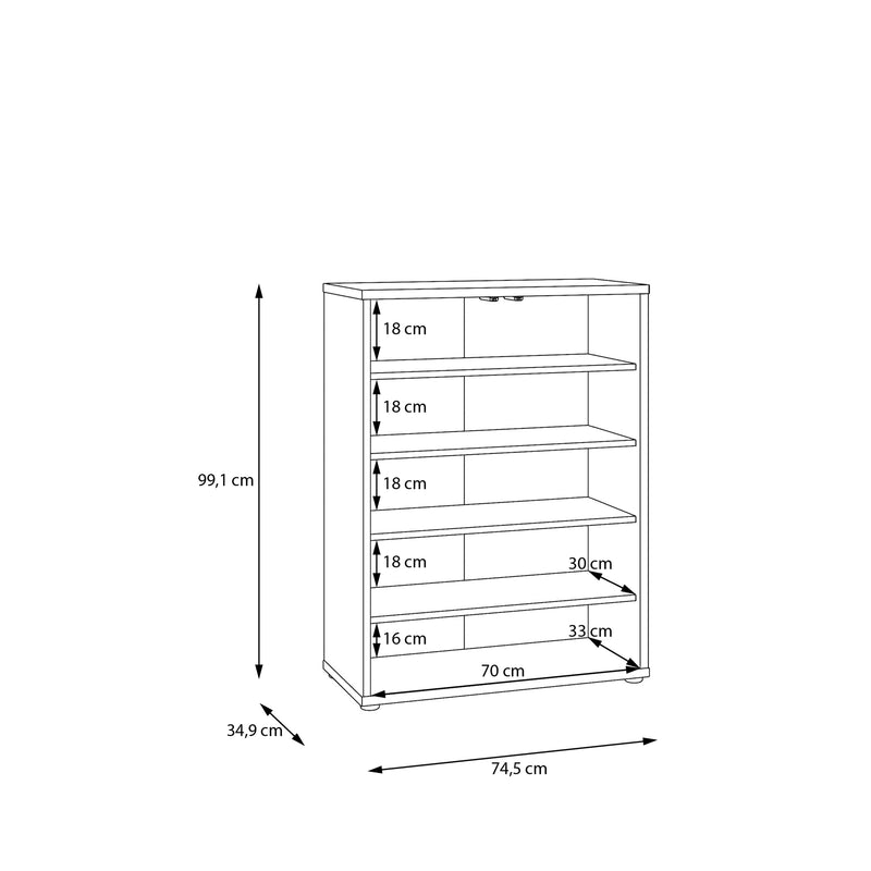 Alice Springs Shoe Cabinet with 2 Doors Push — view 11