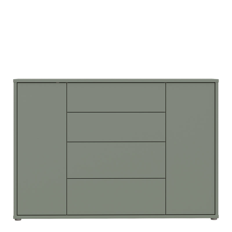 Alice Springs Wide Sideboard with 4 Drawers & 2 Doors with Push — side angle