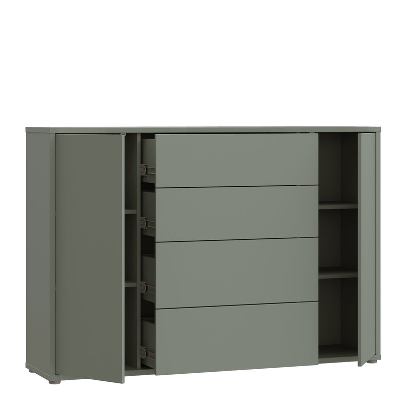 Alice Springs Wide Sideboard with 4 Drawers & 2 Doors with Push — alternative angle