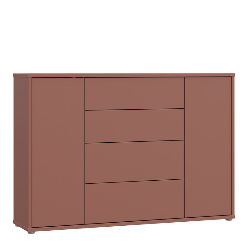 Alice Springs Wide Sideboard with 4 Drawers & 2 Doors with Push — front view